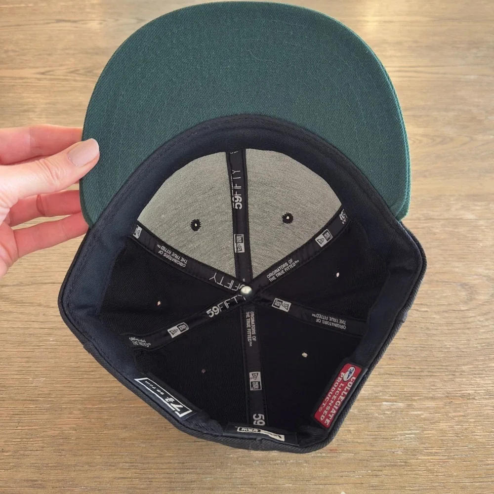 New Era 59 Fifty University Of Hawaii Fitted Cap-Green /Black-100% Wool-USA Made